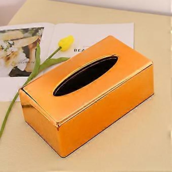 Papirholder Elegant Royal Rose Gull Bil Hjem Rektangelformet Kleenexboks Beholder Serviett Kleenexholder