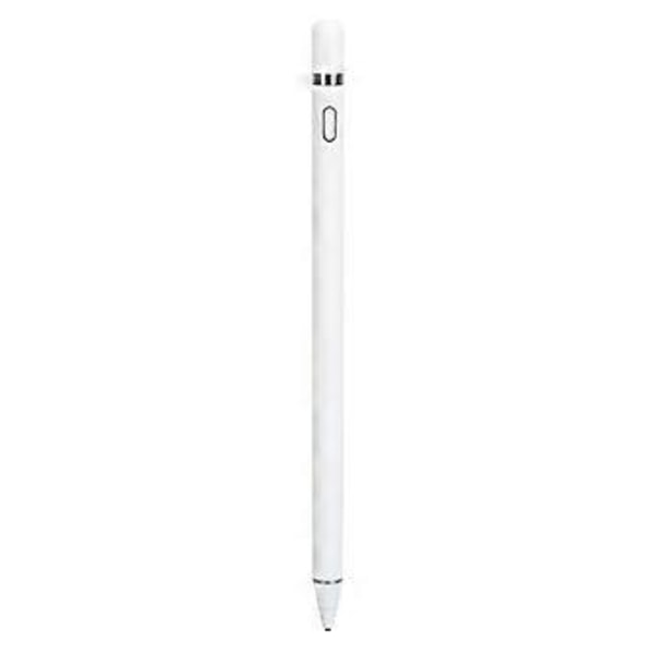 Universal Stylus Pen Magnetisk Pen Hætte Åben og Brug 95mAh Micro USB Touch Screen Penne til Smartphone Tablet Computer Hvid