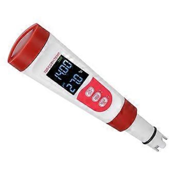 Vedenlaadun testaaja 4 in 1 Ph Tds Ec Temp Vedenlaadun ilmaisin uima-altaalle Juomavedelle Akvaario Hydroponinen