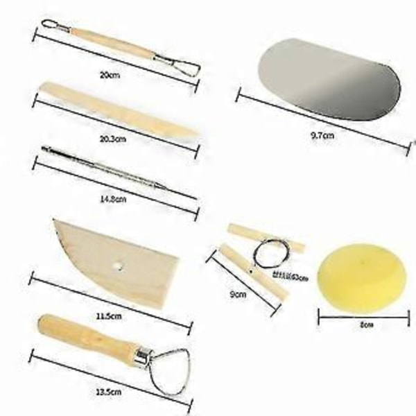 8st Keramikverktyg Set Lera Keramik Formare Formning Nål Skärare Loop Band Kit