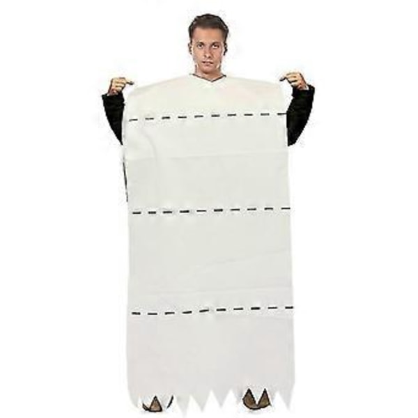 Jättimäinen WC-paperirulla Aikuisten Halloween-asu | Hauska asu miehille ja naisille | Suuri WC-paperirulla-asu | Yksi koko sopii useimmille aikuisille