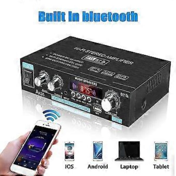 Ak35 800w Hjemme Bil Forstærkere 2 Kanal Bluetooth 5.0 Surround Sound Fm Usb Fjernbetjening Mini Hifi Digital Forstærker Stereo