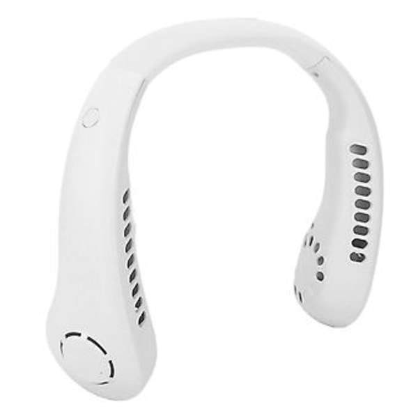 Bärbar Halsfläkt 3 Hastigheter Justerbar Lågt Ljud Uppladdningsbar Hands Free Bladlös Fläkt för Kvinnor och Män Vit