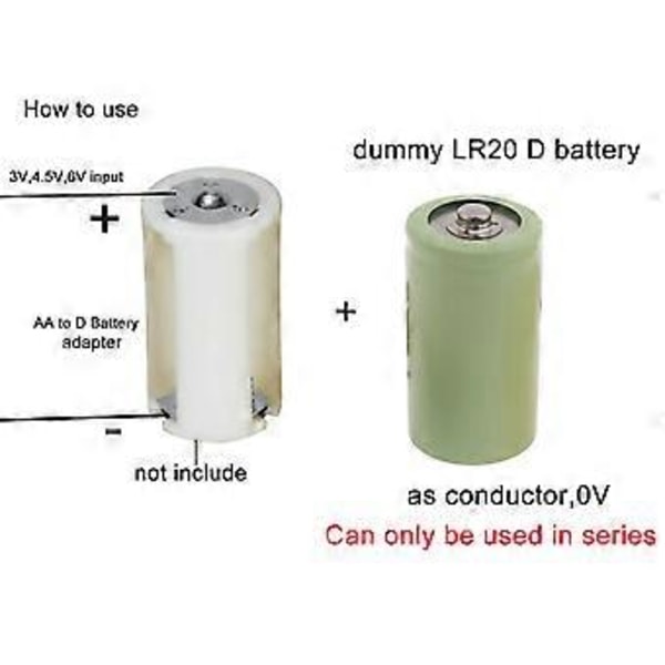 Inte Riktigt Batteri LR20 D Batteri Setups Hölje Platshållare Cylinder Ledare