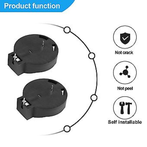 2 stk. CR2450 Knapcelle Batteri Sokkel Holder Kabinet 2 Ben Sort