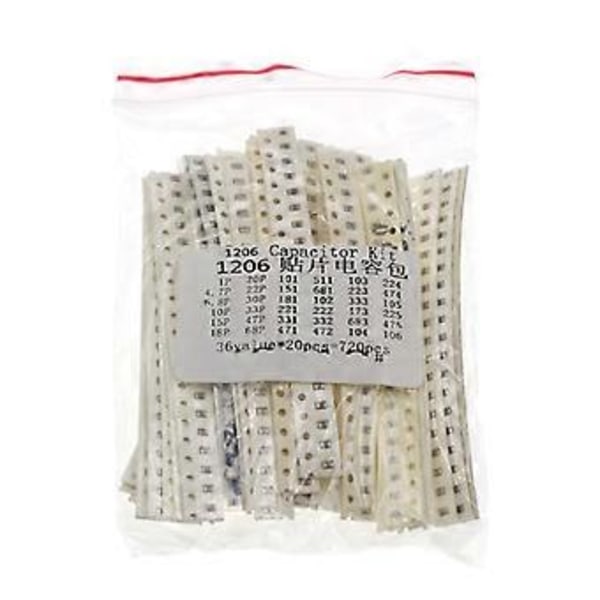 720 stk. 0603 0805 1206 SMD Kondensator Pakke Prøve 36 Typer Almindeligt Brugte 20 stk. Hver