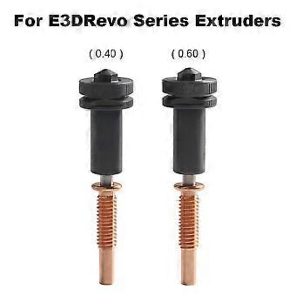 Högflödesmunstycken 0,4 mm/0,6 mm för Hotend Extruder Härdat stål/Koppar/Titanium /TC4 Material för Hotends