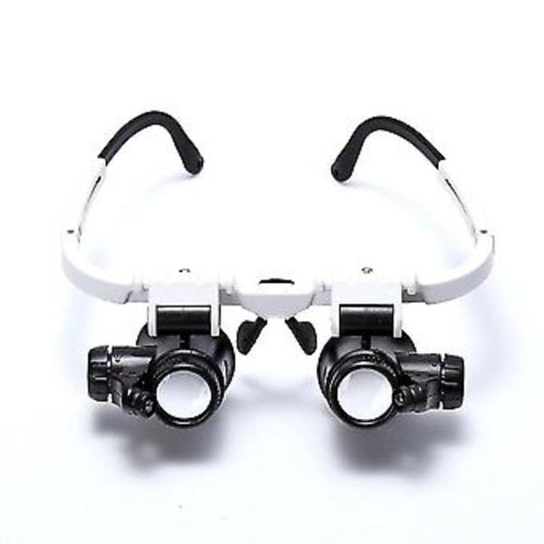 8x15x23x Dobbel Øye Reparasjon Opplyst Forstørrelsesglass LED Lys