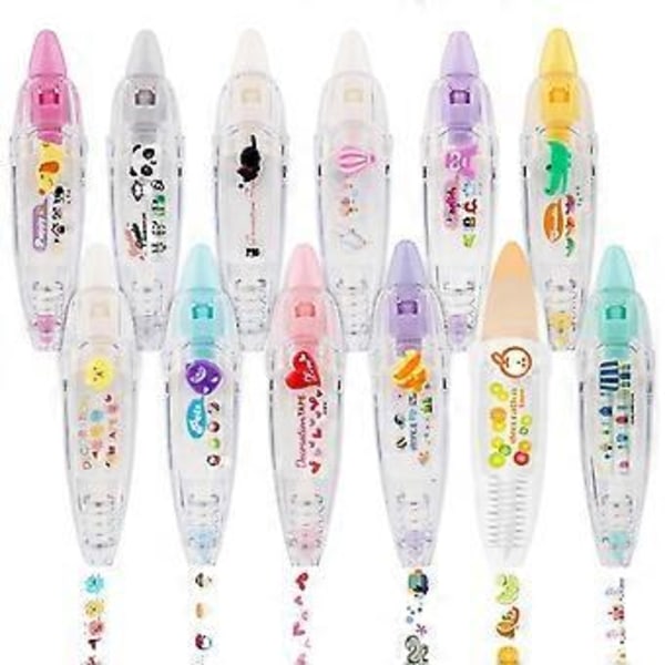 DIY Sarjakuva Painettava Koristekynä, Ally-Pocket Teippikynä, Söpöt Eläimet Scrapbooking Päiväkirjan Koristeteippikynä, C-12KPL