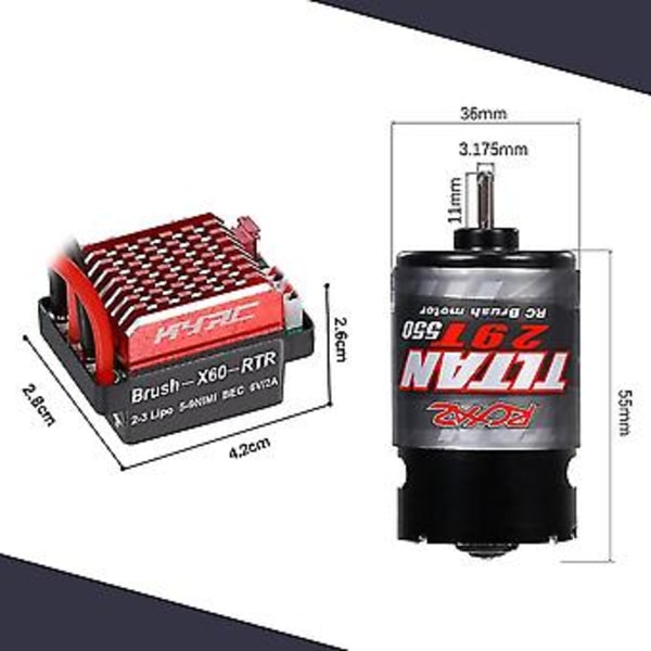 550 Harjattu 21t 60a Esc:llä 1/10 Rc Crawler Axial Scx10 Axi03007 90046 Traxxas 4 6