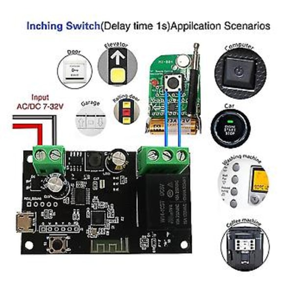Tuya Wifi S Yksisuuntainen S Relemoduuli Piste Automaattinen Paik Mobile Ph App Kaukosäädin
