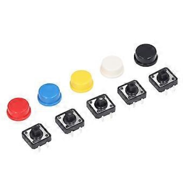 25 st Rund Taktil Strömbrytare 12x12x7.3mm 4 Pin Momentär SMD PCB Takt Tryckknapp Strömbrytare med Hatt
