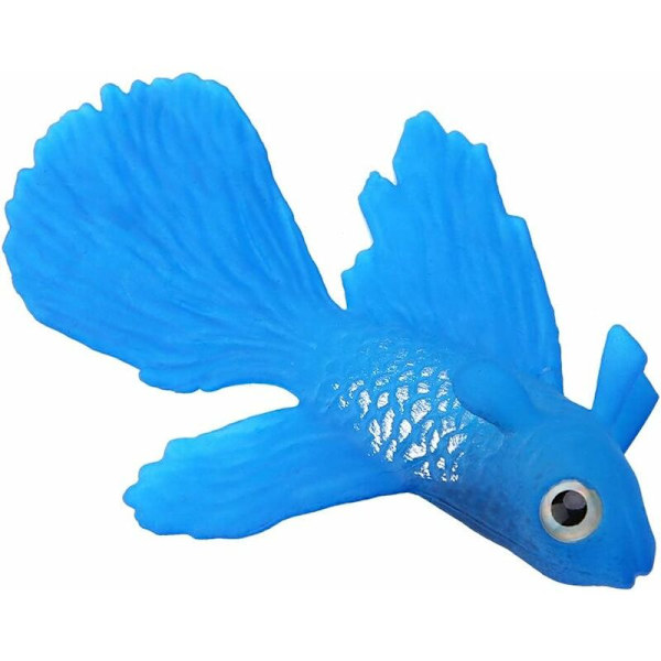Akvarie Plast Swimbait Fisk, SiliCone Lille Fisk Realistisk og Falsk Akvarie Dekoration (Blå Betta)-Fei Yu
