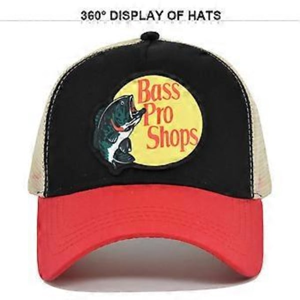 Broderad baseballkeps Bass vävd etikett keps meshkeps böjd brätte solhatt sommarhatt solskydd