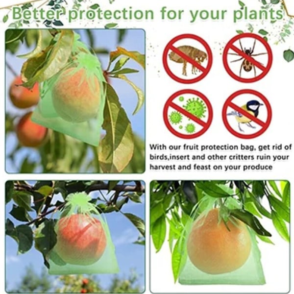100 Fruktskyddspåsar Nätpåsar Skydd av druvklasar Ag