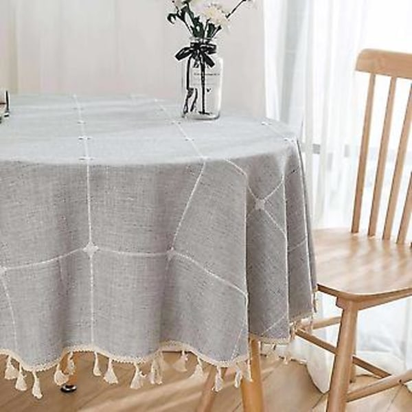 150 cm Ric Bordsdukar För Runda Utomhus För Ps Broderi Bordsdukar (Grå)