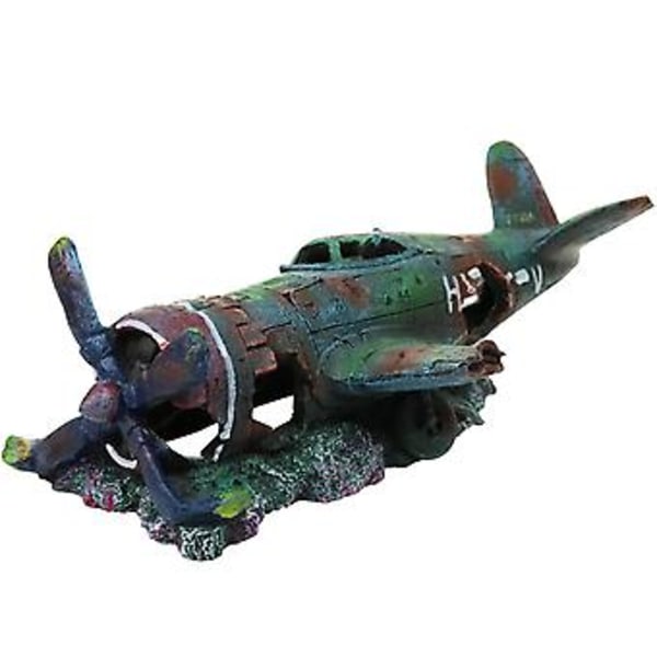 Akvariedekoration, Akvarium Sten Resin Kampfly Ornament, Akvarium Landskabspleje Kreativ Lille Jagerfly Dekoration Til Fisk Rejer Gemmested Hule Cra