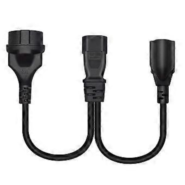 Universell C14 Hane till 5-15R US EU 4.8mm Hona Y Splitter Strömkabel 0.32M