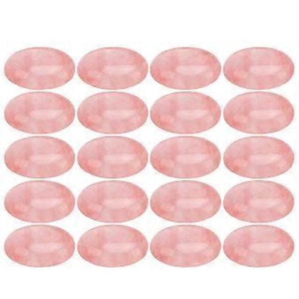 20 stk. Vandmelon Rød Oval Cabochon Sten - Flad Bagside Perler til Smykkefremstilling