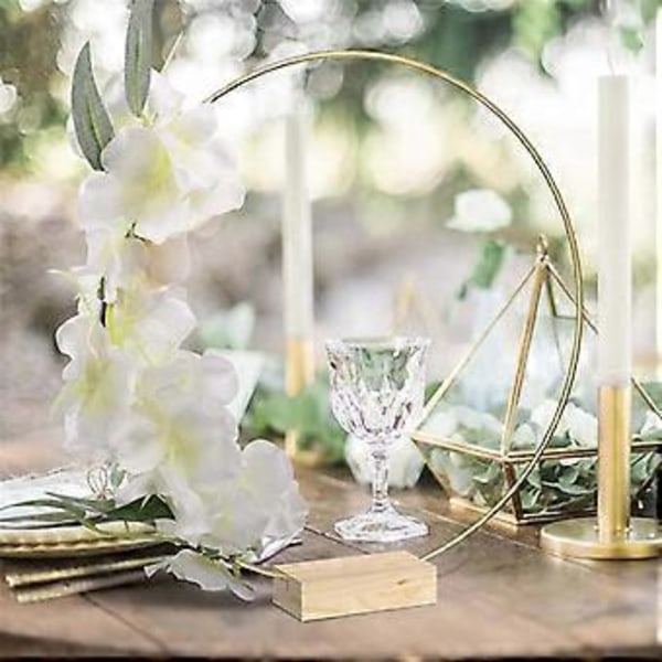 10-pack 30 cm Blomsterkrans Mittpunkt med Ställ för Bord Metallringar för Hantverk Metallringar