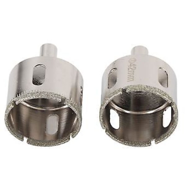 2 stk. Diamant Sand Hulsav Integral Støbning Glasbor til Keramiske Fliser Marmor 42mm