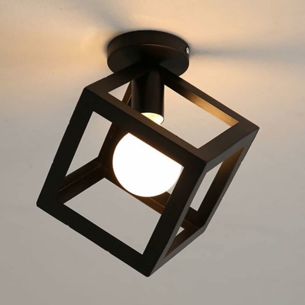 E27 Modern Taklampa Metall Fyrkantig hängande lampskärm för vardagsrummet i sovrummet