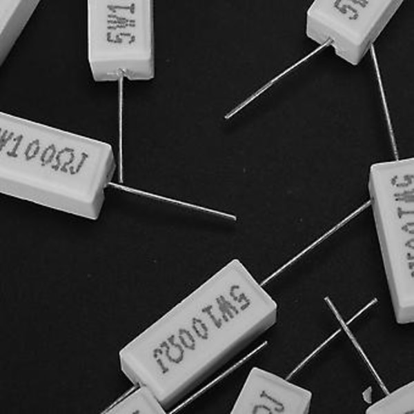10x Trådlindade Keramiska Cementmotstånd 100 Ohm 5w Watt 5%