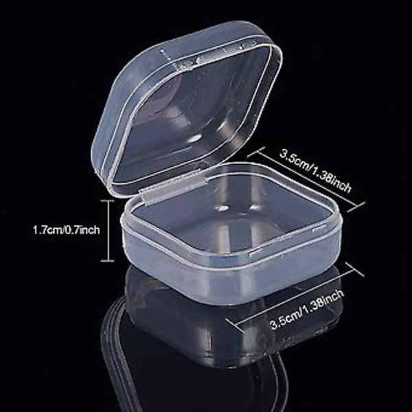 Pp Transparent Plast Mini Oppbevaringsboks 3.5*3.5*1.7cm (transparent) 50 stk (4-d-w)