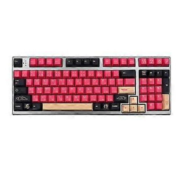 135 Taster/Sett Rødt Samurai-tema PBT Dye Subbed Keycap for Mx Cherry Switch Mekanisk Tastatur Keycap