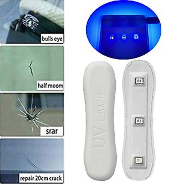 Självhärdande Lim UV-Lampa Belysning Hög Reparationsstyrka Glas Sprick Reparationsverktyg