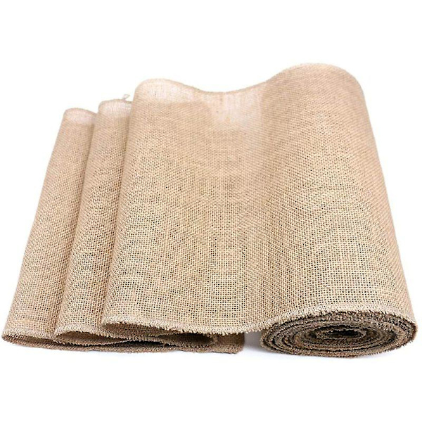 Donken Jute bordslöpare Juteband 30cm bred bordsband Natur Metervara Jutestoff Vintage bordsdekoration Bröllopsdekoration för bröllop Festival Jul