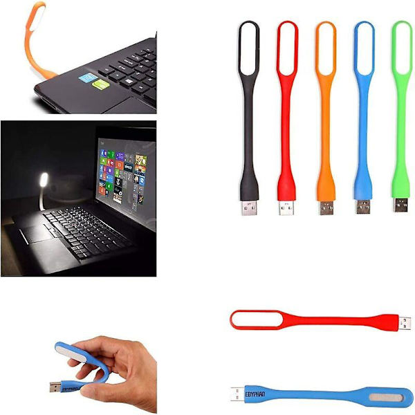 10-pack flexibla USB-LED-lampor, Mini USB-LED-lampa, Laptop-tangentbord