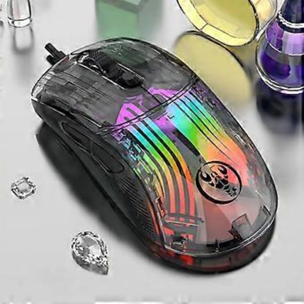 7 Programmerbara Makron Mjukvarustöd RGB-Inställningar Ergonomisk Mus för PC
