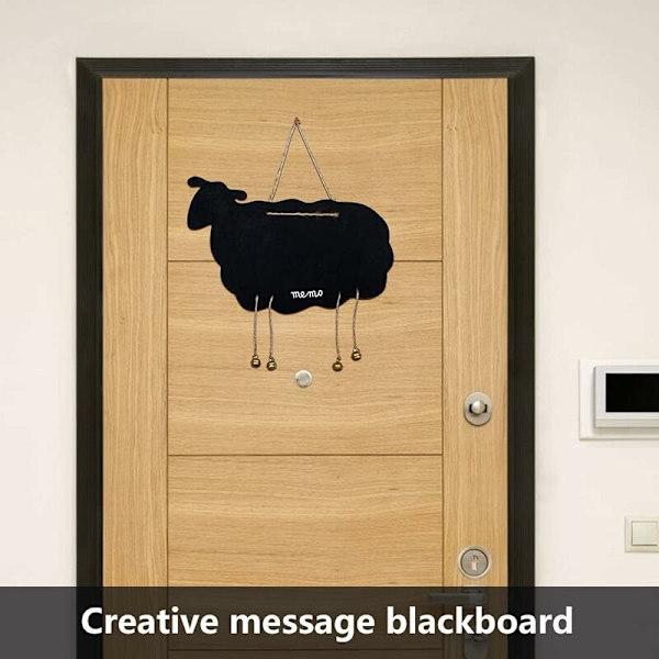 Mini Chalkboard, Kök Väggskiffer, 1 Stycke Köksskiffer, Tillverkad Av Hållbart Trä, Med Snöre Och Klockor, Dubbelsidig Skrivning, Suddgummi (33