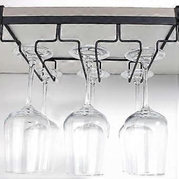 Vinglashållare Under Skåp, 3 Rader Hängande Ställ för Vinglas Metall Glas Hållare Förvaringshängare för Kök, Bar, Etc