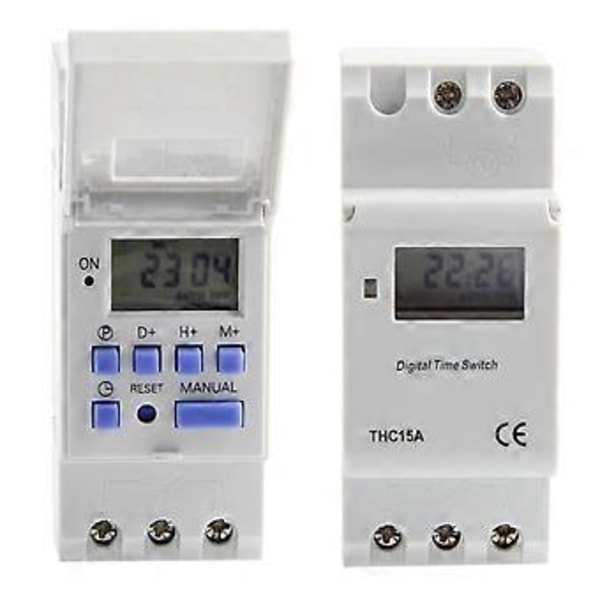 DIN-skinne for tidsrelébryter Digital LCD Strøm Programmerbar Timer for DC 12V N