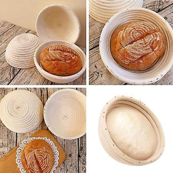 Rund Set, 2 Jäskorgar För Bröd Och Bröd H, Bton Jäskorg Med Linneinlägg, do