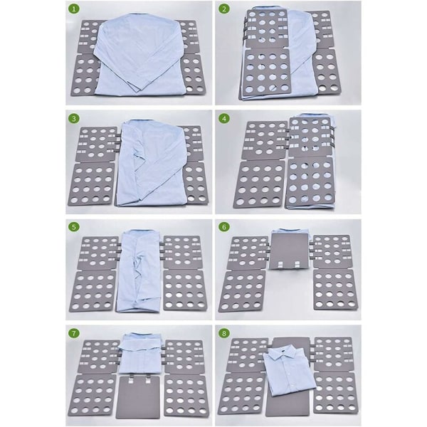 2 Pcs Shirt Folder Clothes Folding Board Durable Plastic Clothes Storage Board Suitable for Adults and Children Respectively Gray+Blue