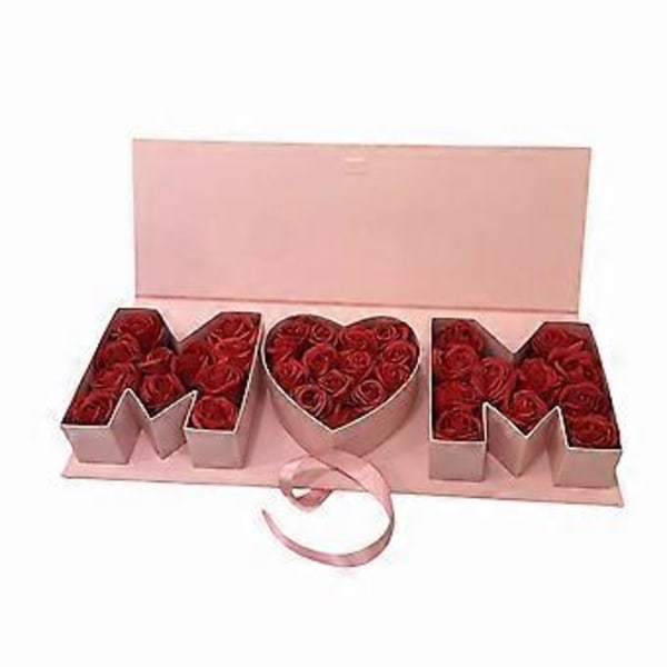 Morsdags blomsterboks Tom blomstergaveeske Fyllbar emballasje Papp Mor-formet gaveeske for blomster Morsdag, E