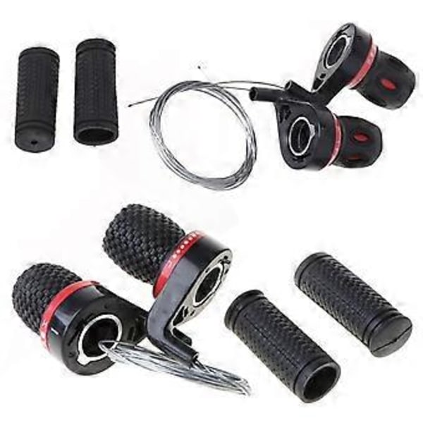 1 Par Girskiftere Sykkel Hendel Gir Overføring Twist Grip Hastighetsendring MTB B