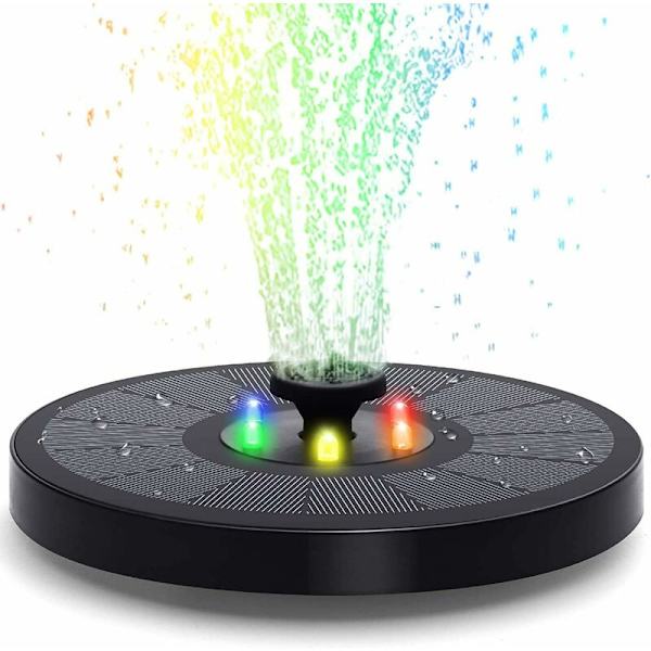 Aurinkolähdepumppu kelluva LED 6 suihkulähteen vesityylillä 4-in-1 vapaasti seisova kelluva pumppu lintulammikolle, akvaariolle, lammikolle, puutarhan koristeluun
