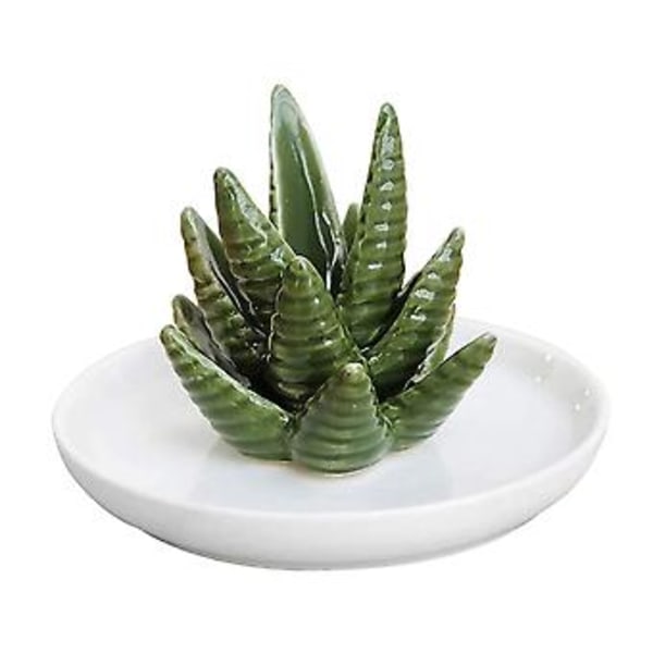 Keraaminen sormusteline, keraaminen sormusteline Aloe-sormuskoruteline Aloe-sormusteline huolellisesti suunniteltu