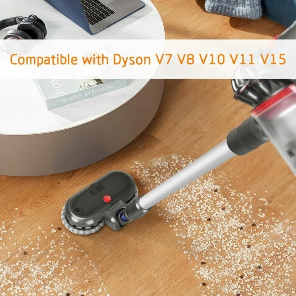 Mop-tillbehör för Dyson V11 V10 V15 V8 V7 dammsugare, mopptillbehör för Dyson med vattentank, LED-ljus, 6 tvättbara moppar-DENUOTOP