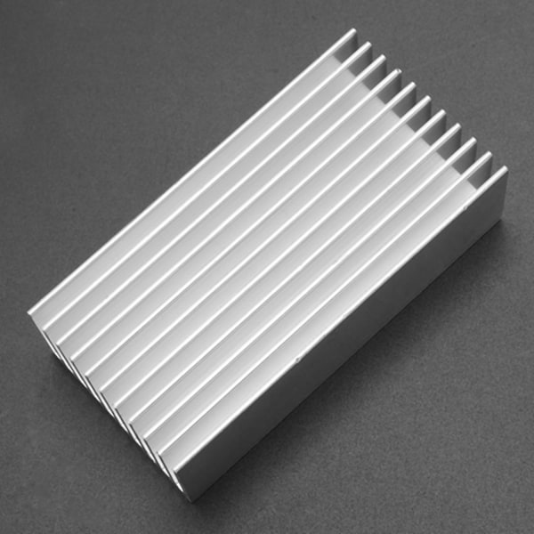 Sølvfarvet aluminium radiator køleplade kølelegeme 100x50x30mm