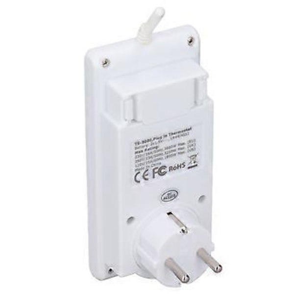 Trådløs termostatudgang Programmerbar automatisk temperaturregulator Stikkontakt EU-stik 230V