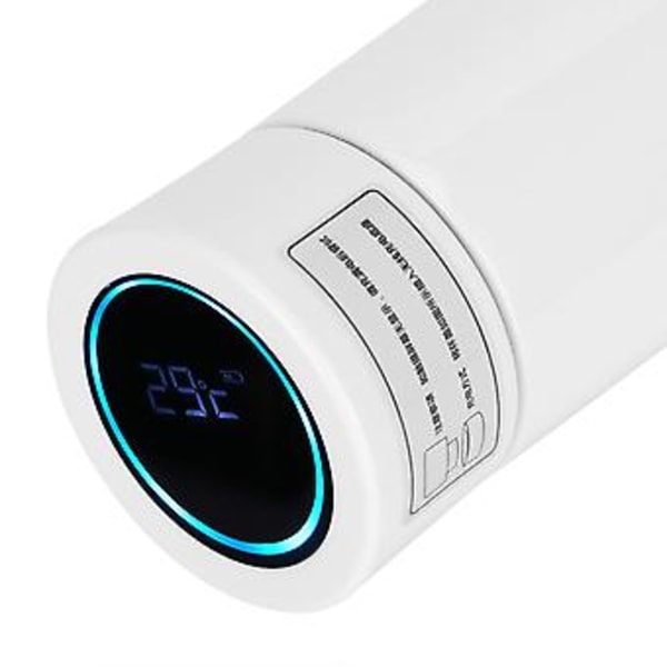 Temperaturdisplay Vakuummugg, 360ml Vit Vakuumvattenflaska Intelligent Vattenflaska Användarvänlig Design