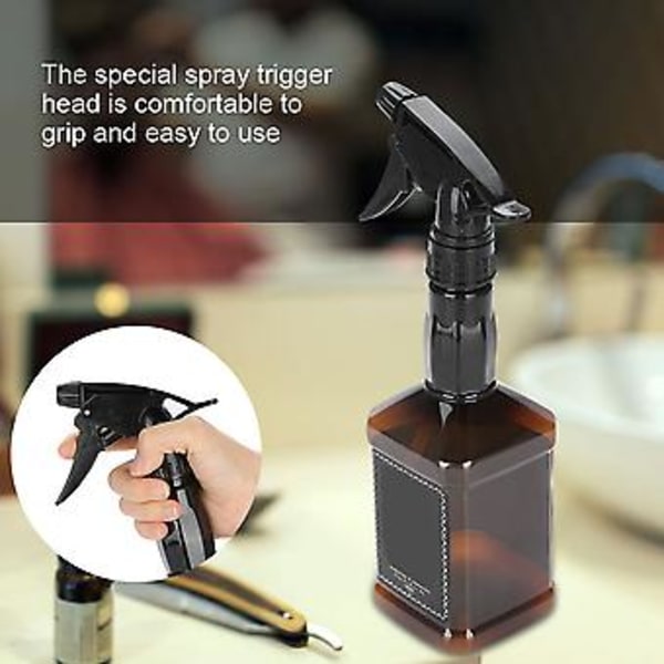 650ml Frisör Sprayflaska Salong Barberare Hårverktyg Påfyllningsbar Vattenspruta Flaska Brun