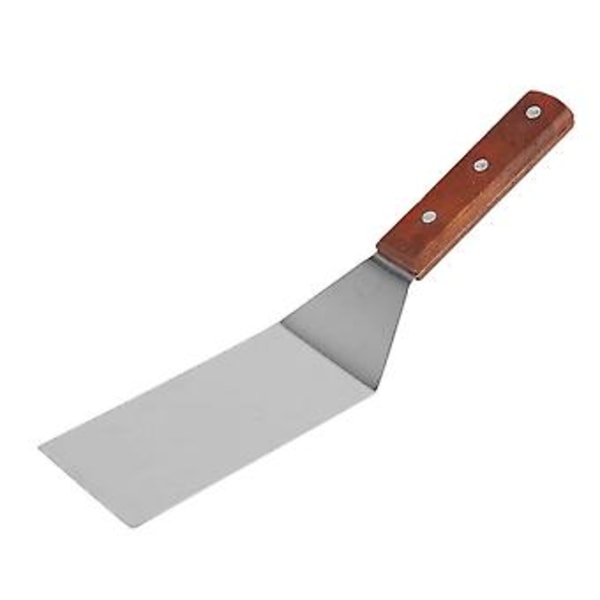 Stekspade i rostfritt stål med trähandtag, pizzaspade, stekspade för biff, matlagningsspade