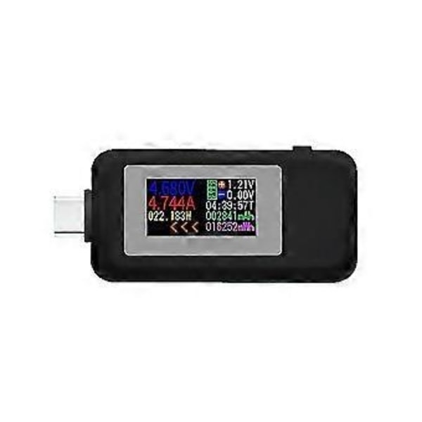 Type-c USB-testaaja virta 4-30v USB-C jännitteen ja virran testaaja, musta