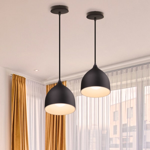 Moderne loftslampe justerbar hængelampe sort metal lysekrone E27